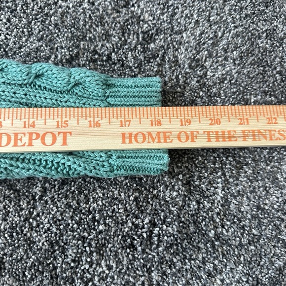 VTG Croquet Club Sweater Womens Medium Green Cable Knit Chunky Button 90s - Picture 15 of 16